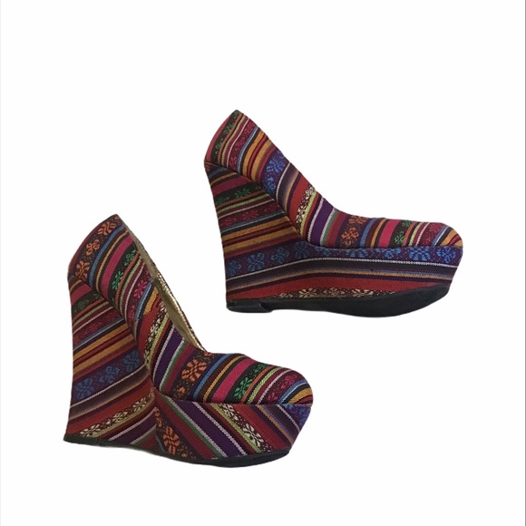Mossimo Multi-color Fiesta Wedges Platforms - Picture 2 of 8